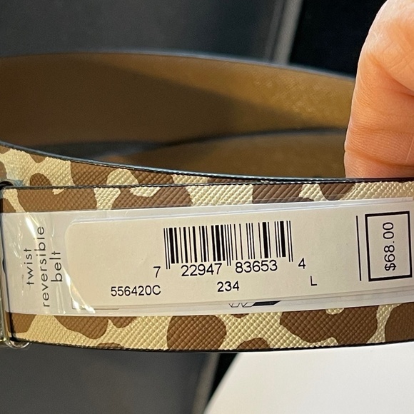 Michael Kors Leather Reversible Leopard Belt w/ Silver-tone Buckle - Large - NWT - Picture 4 of 4